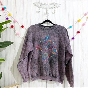 Vintage Acid Wash Southwestern Sweatshirt MEDIUM